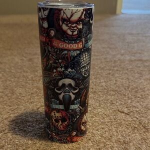 Horror Icons Skinny Tumbler - Multi Colored